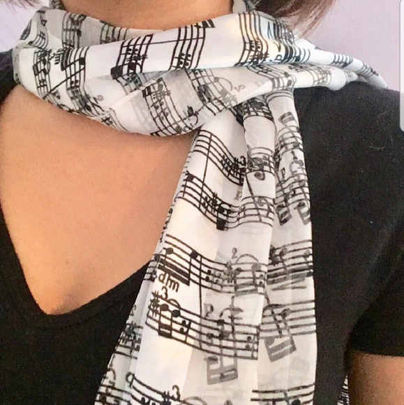 Accessories - Music notes elegant scarf